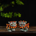 Buddha Stones Small Pair of Lion Fu Foo Dogs Ward Off Evil Protection Home Resin Decoration (Extra 30% Off | USE CODE: FS30)