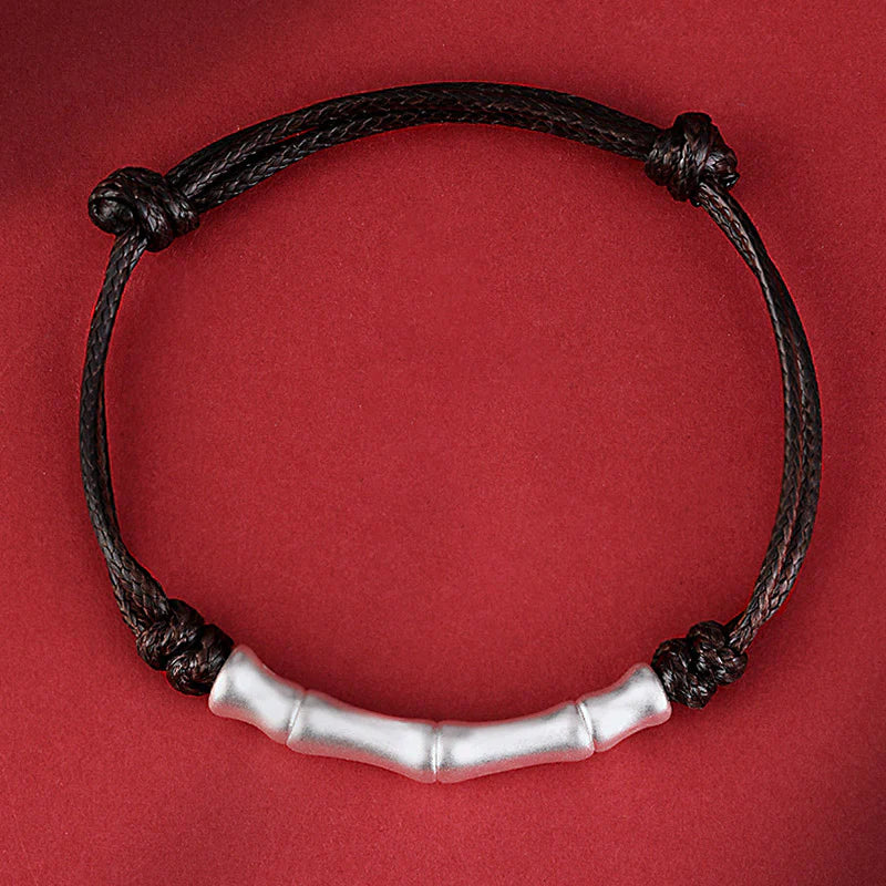 Buddha Stones 999 Sterling Silver Bone Pattern Luck Rope Braided Bracelet (Extra 35% Off | USE CODE: FS35)