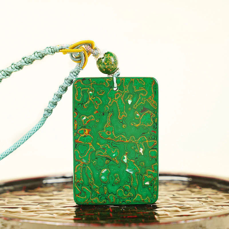 Buddha Stones Handcrafted Lacquer Craft Sandalwood Protection Pendant Necklace