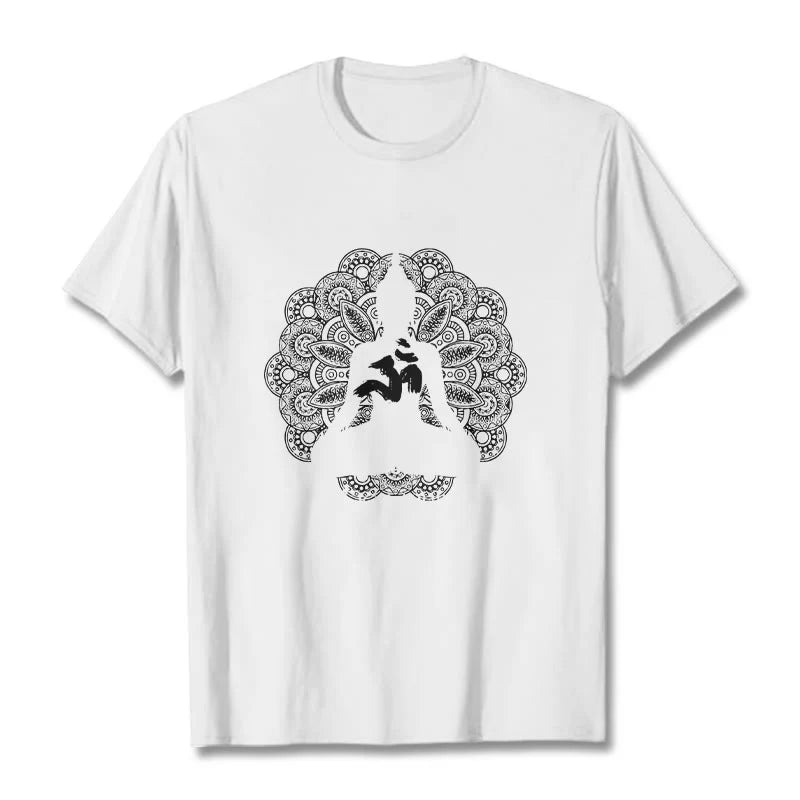 Buddha Stones Pure Color Mandala Om Symbol Pattern Tee T-shirt