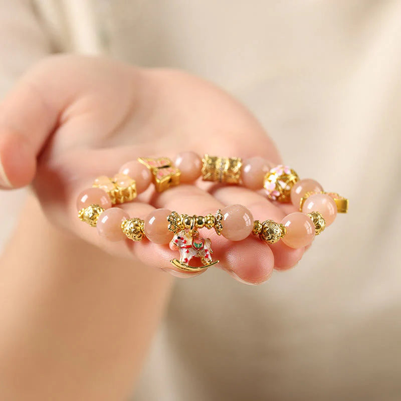 Buddha Stones Year Of The Horse South Red Agate Sun Stone Tourmaline Success Bracelet