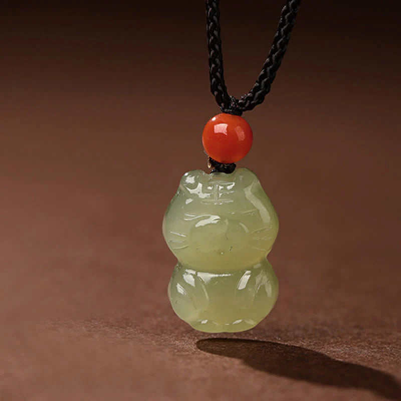 Buddha Stones Chinese Zodiac Year Of The Horse Jade South Red Agate Prosperity Necklace Pendants