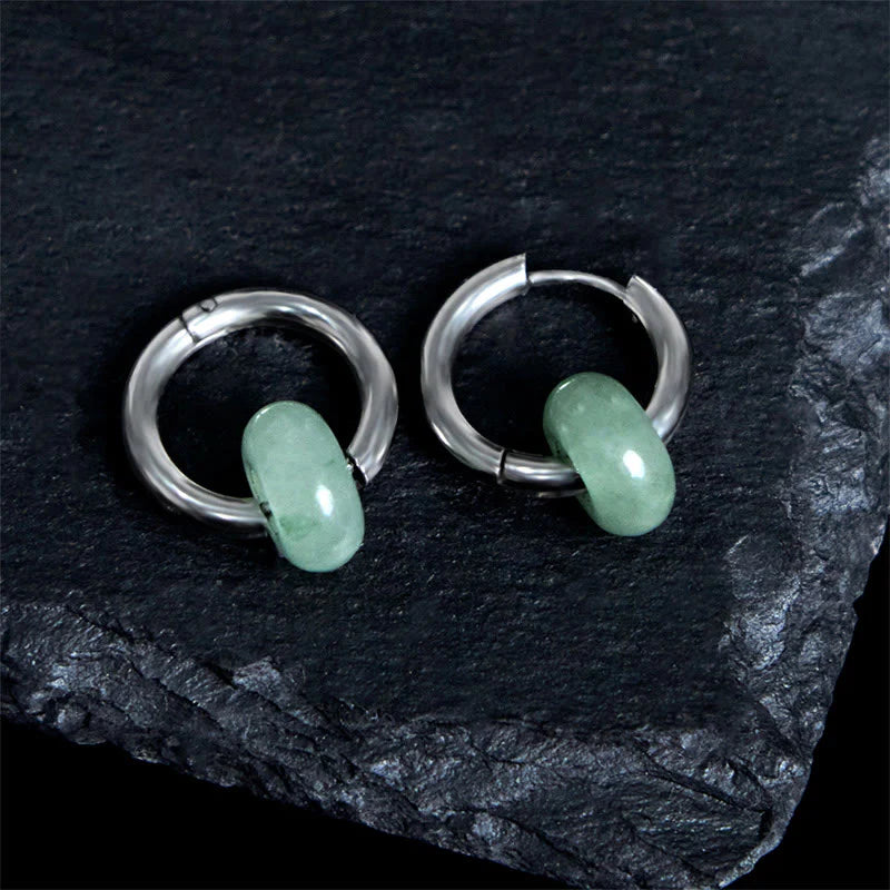 Buddha Stones Titanium Steel Strengthen Earrings