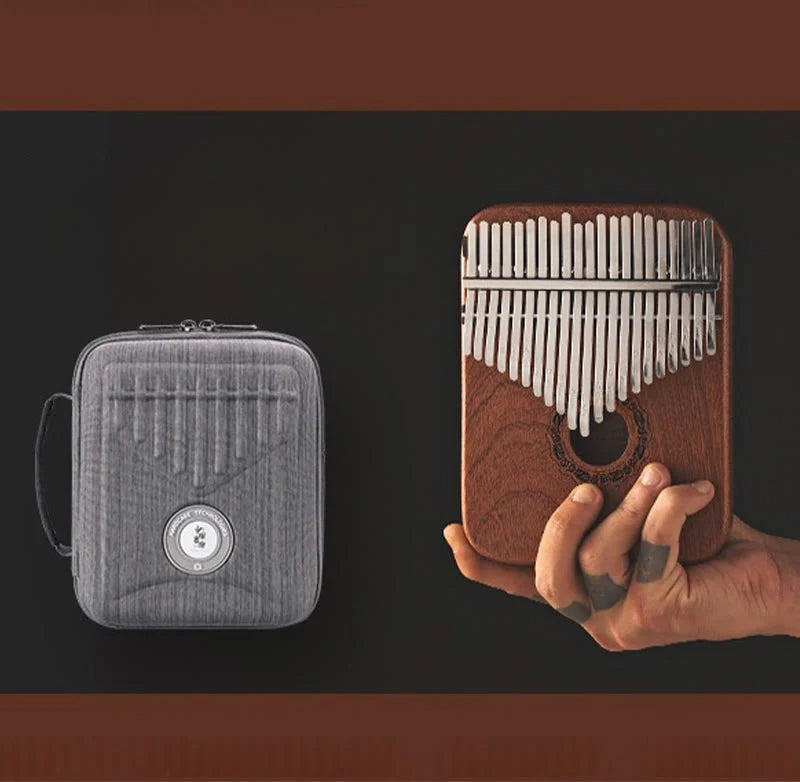 Buddha Stones 21 Keys Kalimba Thumb Piano Yellow Sandalwood Portable Finger Piano