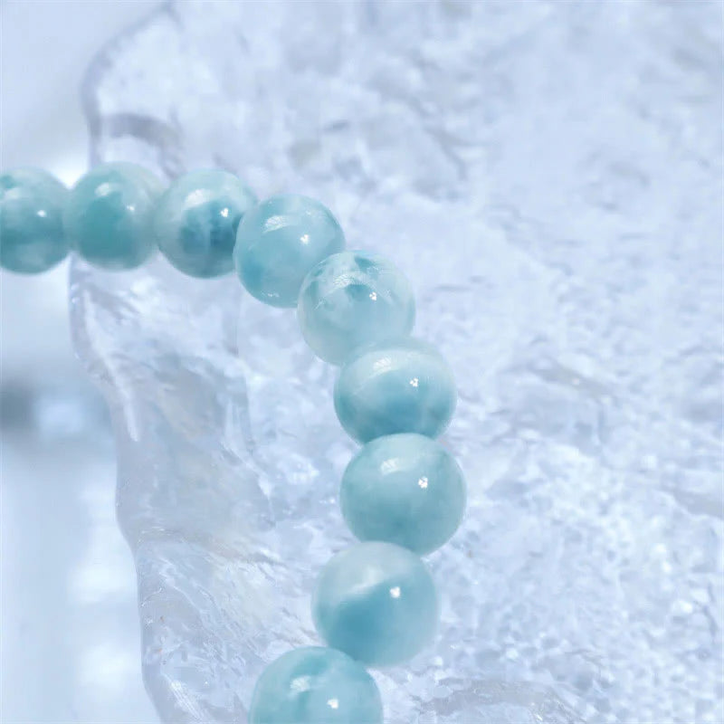 Buddha Stones Natural Larimar Wisdom Confidence Bracelet