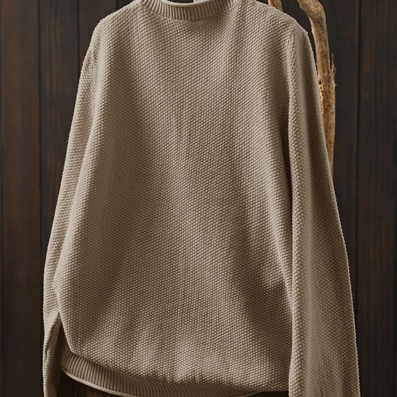 Buddha Stones Fall Colorful Buttons V-Neck Cotton Women's Long Sleeve Knitted Sweater
