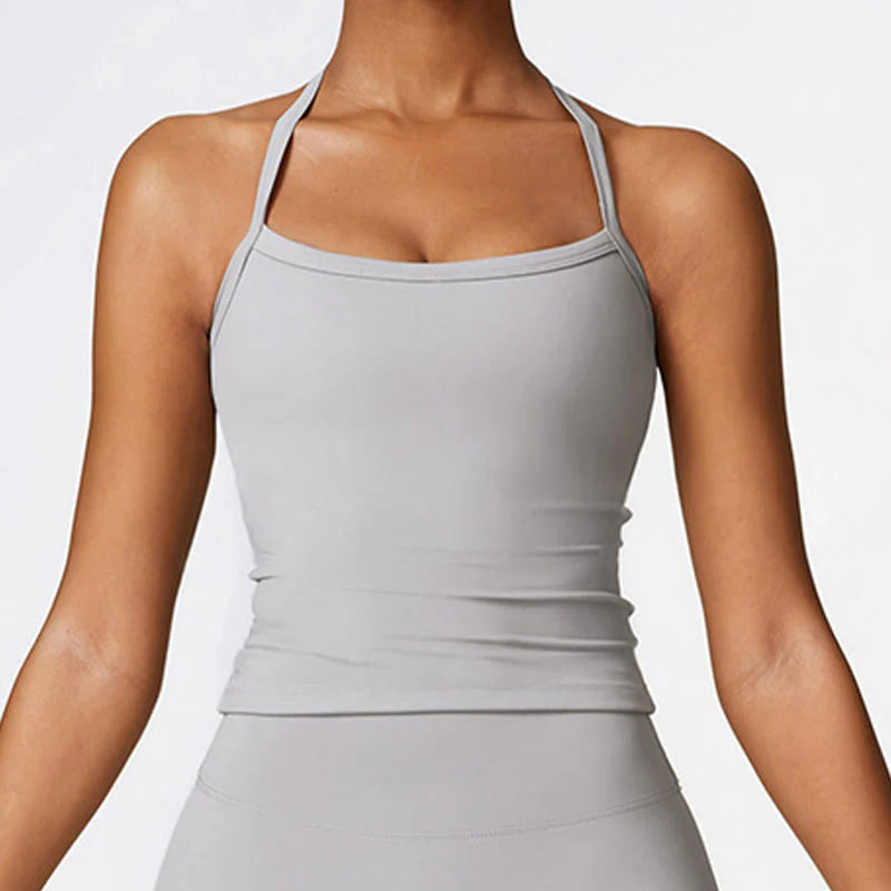 Buddha Stones Solid Color Crop Tank Top High Waist Shorts Sports Fitness Gym Yoga Outfits