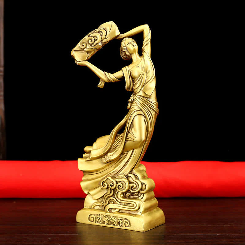 Buddha Stones Bodhisattva Nuwa Mends The Sky Protection Copper Statue Decoration