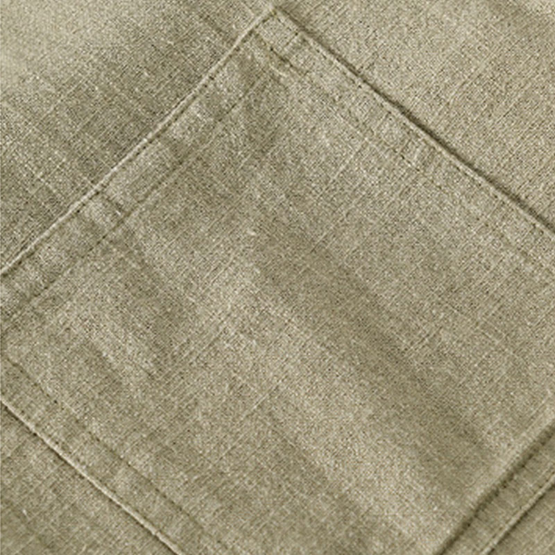 Buddha Stones Commute Fall Solid Color Lapel Men's Long Sleeve Cotton Linen Shirt With Pocket