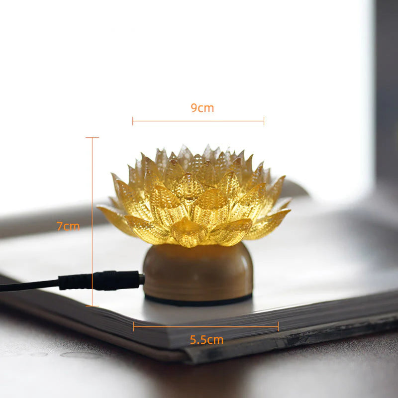 Buddha Stones Lotus Liuli Glass Copper Brass New Begining Home Decoration