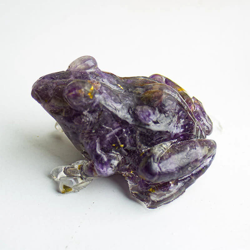 Buddha Stones Crystal Drip Resin Small Frog Passion Decoration Statue