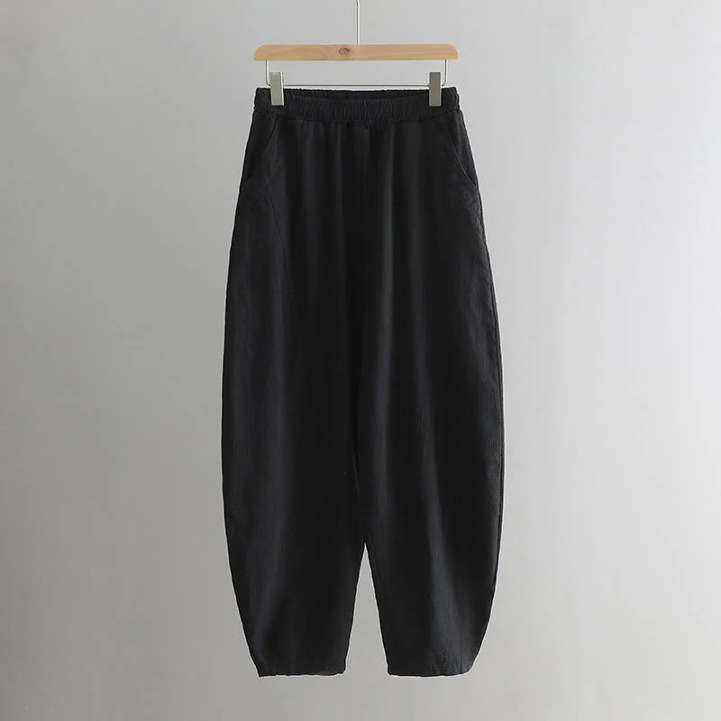 Buddha Stones Solid Color Loose Yoga Harem Pants With Pockets