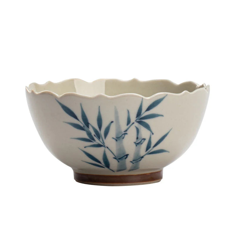 Buddha Stones Small Blue Bamboo Leaves Ceramic Teacup Kung Fu Tea Cup Bowl