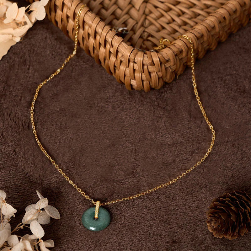Buddha Stones FOR DEAREST MOTHER Peace Buckle Jade 925 Sterling Silver Luck Necklace Pendants Includes Gift Message Card