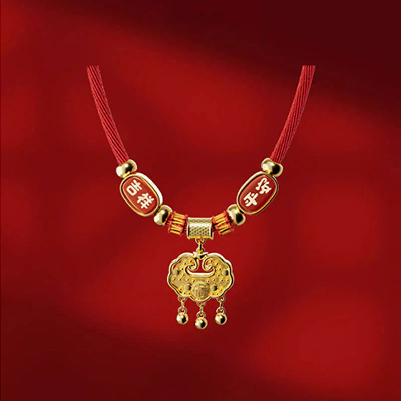 Buddha Stones Red String Bead Fu Character Luck Adjustable Cats Dogs Pet Collar