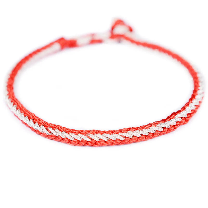 Buddha Stones Two-Color Rope Handcrafted Eight Thread Peace Knot Bracelet (Extra 30% Off | USE CODE: FS30)