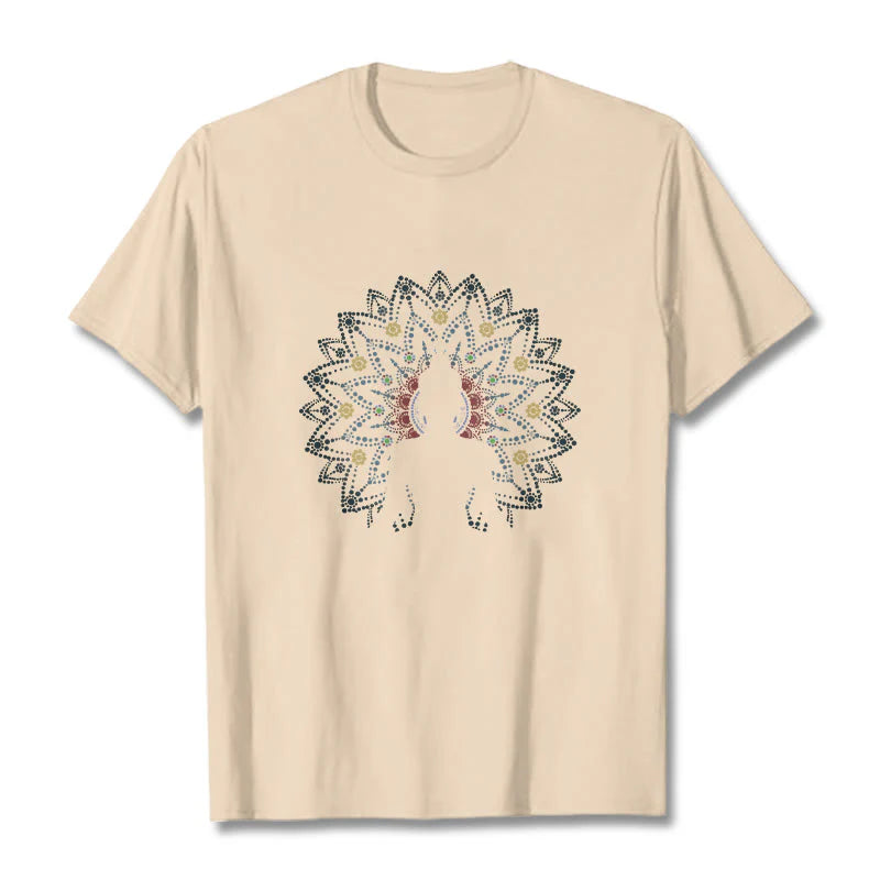 Buddha Stones Mandala Flower Seated Serene Buddha Pattern Tee T-shirt