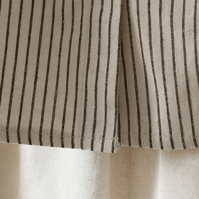Buddha Stones Fall Stripe Stand Collar Buttons Women's Long Sleeve Shirt With Pocket