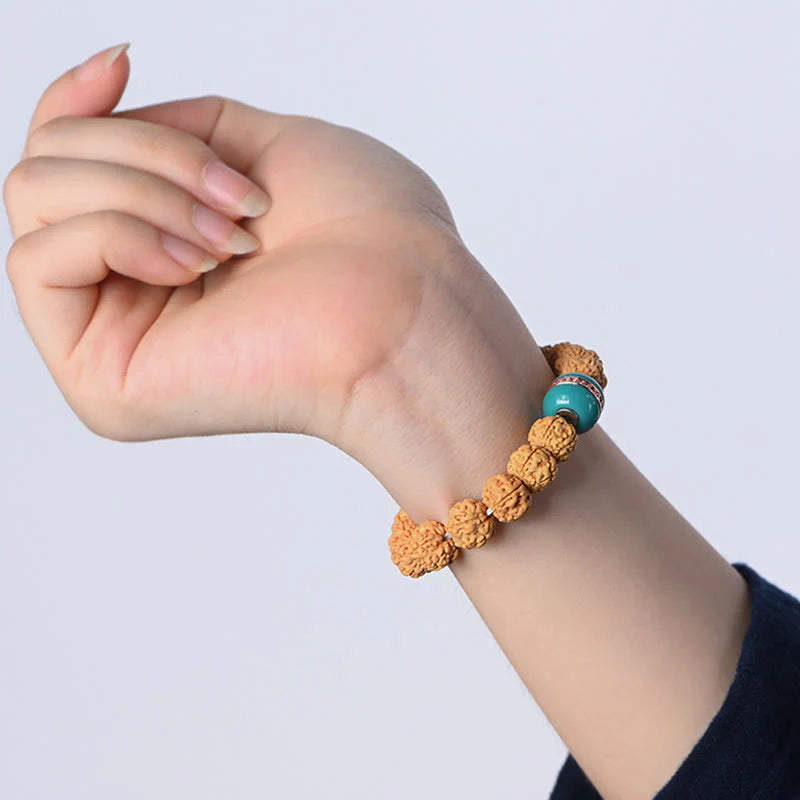 Buddha Stones Tibet Rudraksha Bodhi Seed Wealth Auspiciousness Bracelet
