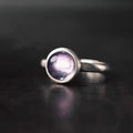 Buddha Stones Natural 925 Sterling Silver AmethystÂ Adjustable Balance Ring