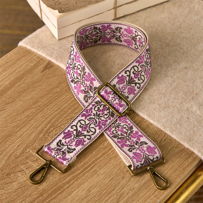 Buddha Stones Bohemian Flower Geometric Embroidery Adjustable Handbags Crossbody Shoulder Bag Purse Straps Replacement