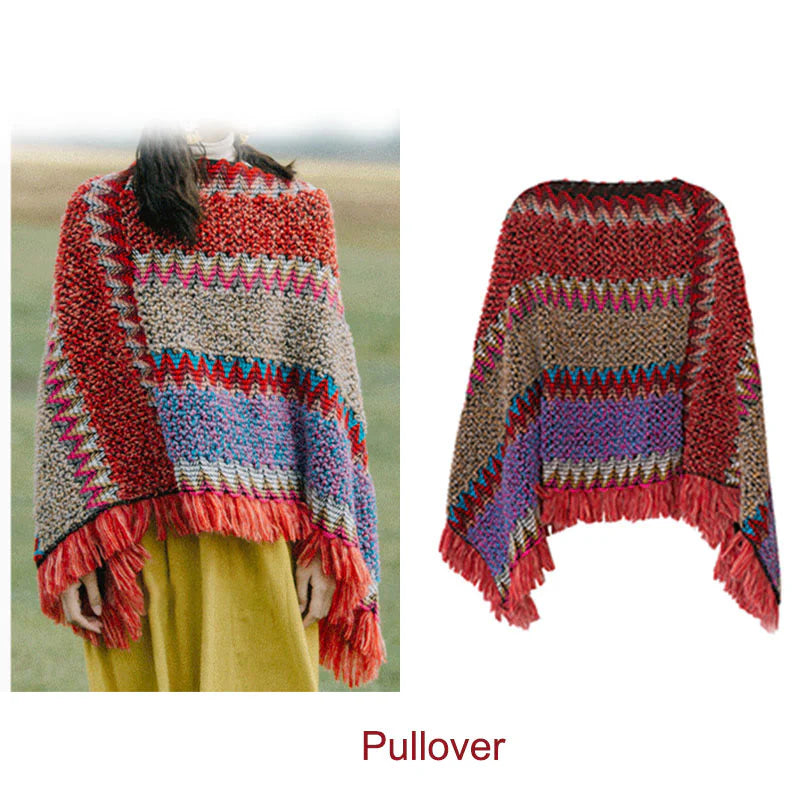 Buddha Stones Tibetan Shawl Warm Cloak Tibetan Tassel Scarf