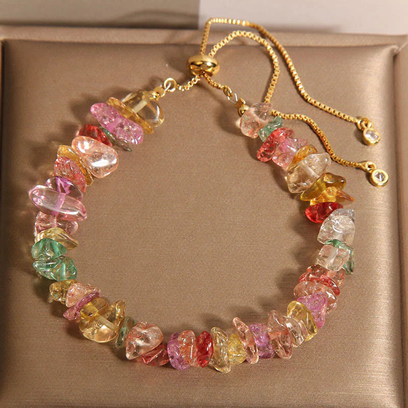 Buddha Stones Various Gravel Crystals White Crystal Blue Crystal Protection Bracelet