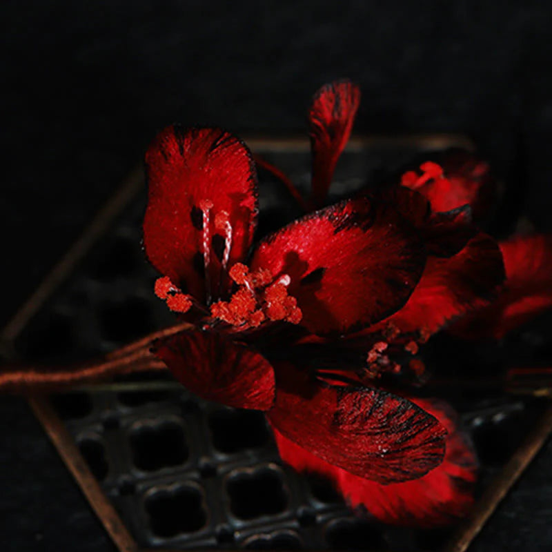 Buddha Stones Handcrafted Silk Art Cyclamen Persicum Flower Blessing Brooch