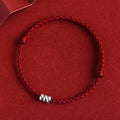 Buddha Stones 925 Sterling Silver Beads Protection Luck Braided Bracelet Anklet