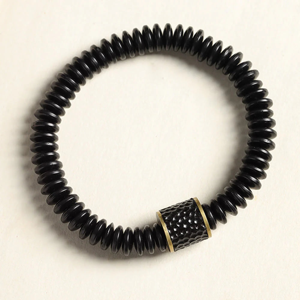 Buddha Stones Tibetan Coconut Shell Auspicious Clouds Positive Bracelet