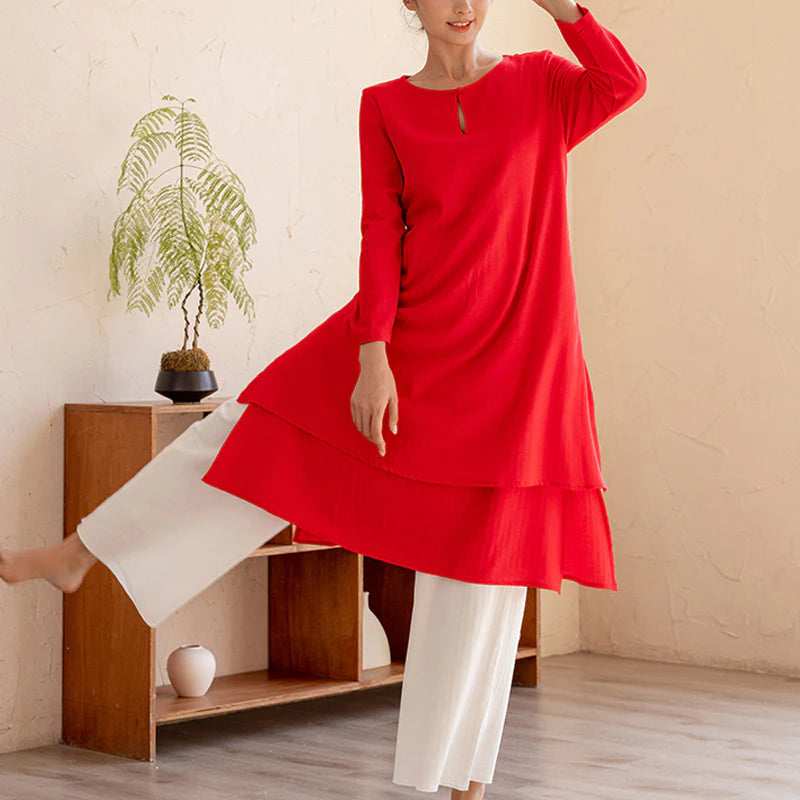 Buddha Stones 2Pcs Simple Design Tai Chi Meditation Yoga Clothing Top Pants Women's Set (Extra 30% Off | USE CODE: FS30)