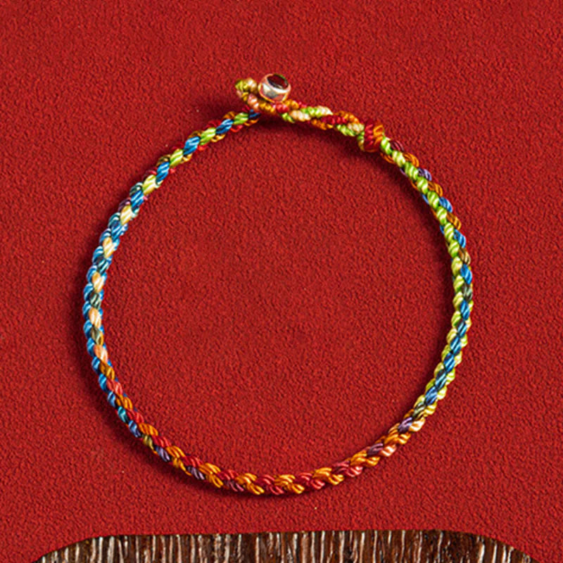 Buddha Stones May you be blessed with peace and safety in all four seasons Lucky Multicolored Bracelet