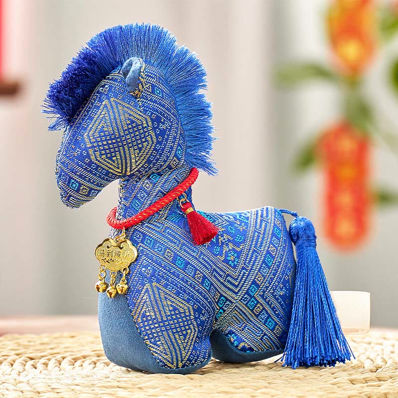 Buddha Stones Year Of The Horse Red String Embroidery Ingot Tassel Decoration
