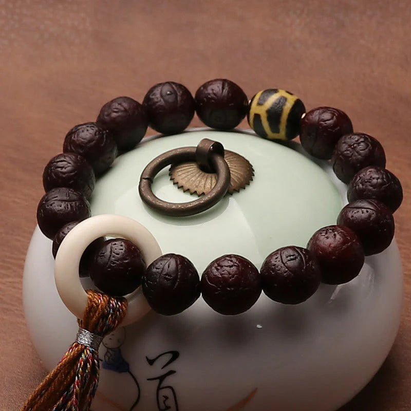 Buddha Stones Tibetan Bodhi Seed Agate Bead Luck Wealth Tassel Charm Wrist Mala (Extra 30% Off | USE CODE: FS30)