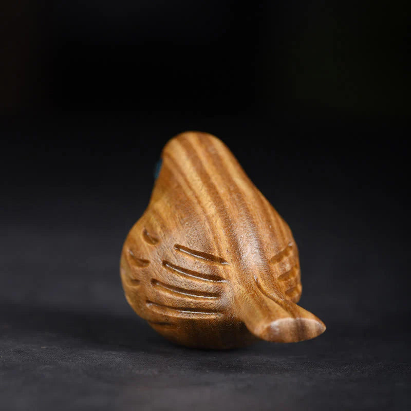 Buddha Stones Mini Magpie Bird Carved Positive Desk Decoration