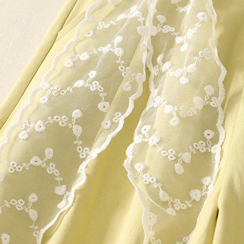 Buddha Stones Daily Solid Color Lace Belt Women's Wide Leg Cotton Pants With Pockets