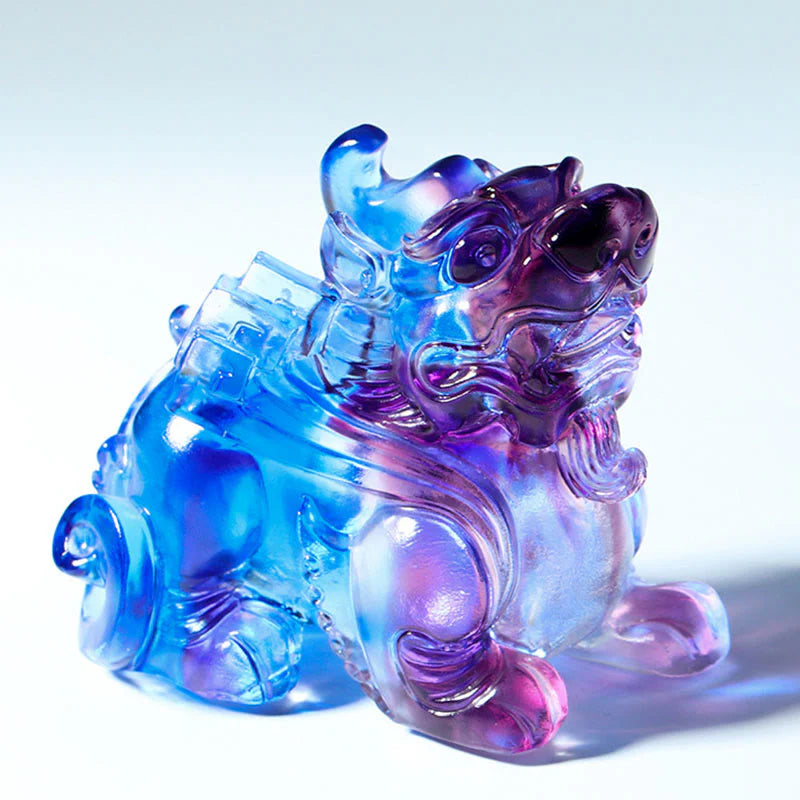 Buddha Stones Liuli Crystal Pixiu Wealth Luck Home Decoration