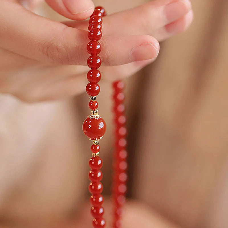 Buddha Stones Double Wrap Red Agate Beaded Self-acceptance Confidence Bracelet