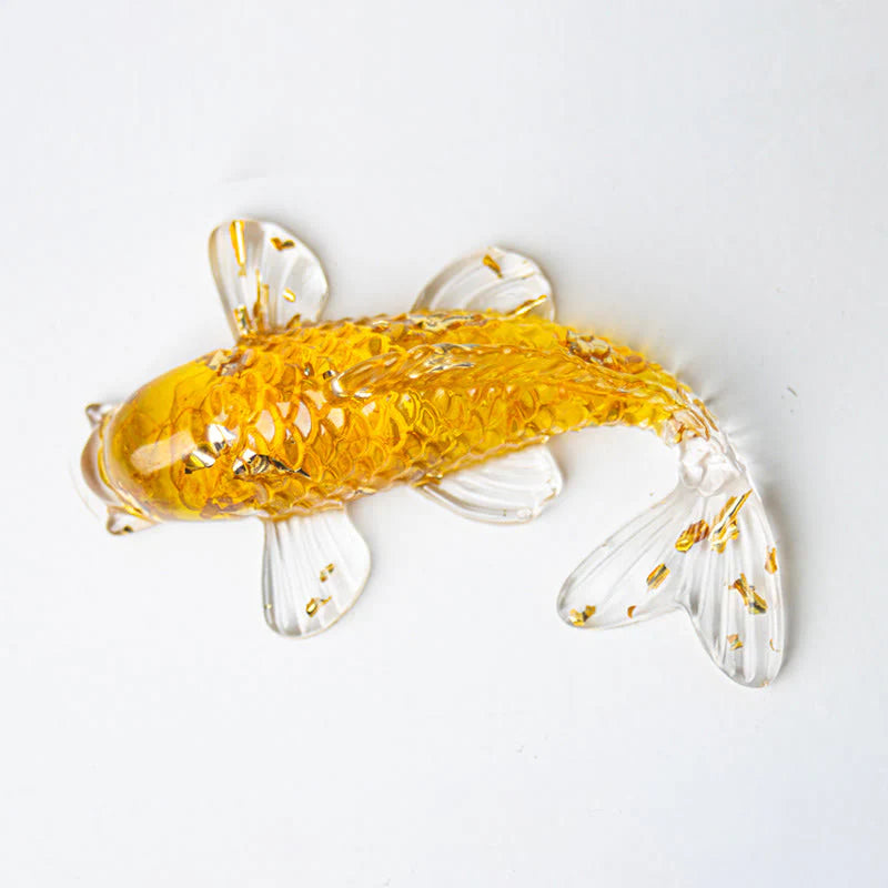 FREE Today: Prosperity and Luck Koi Fish Crystal Chip Resin Decoration