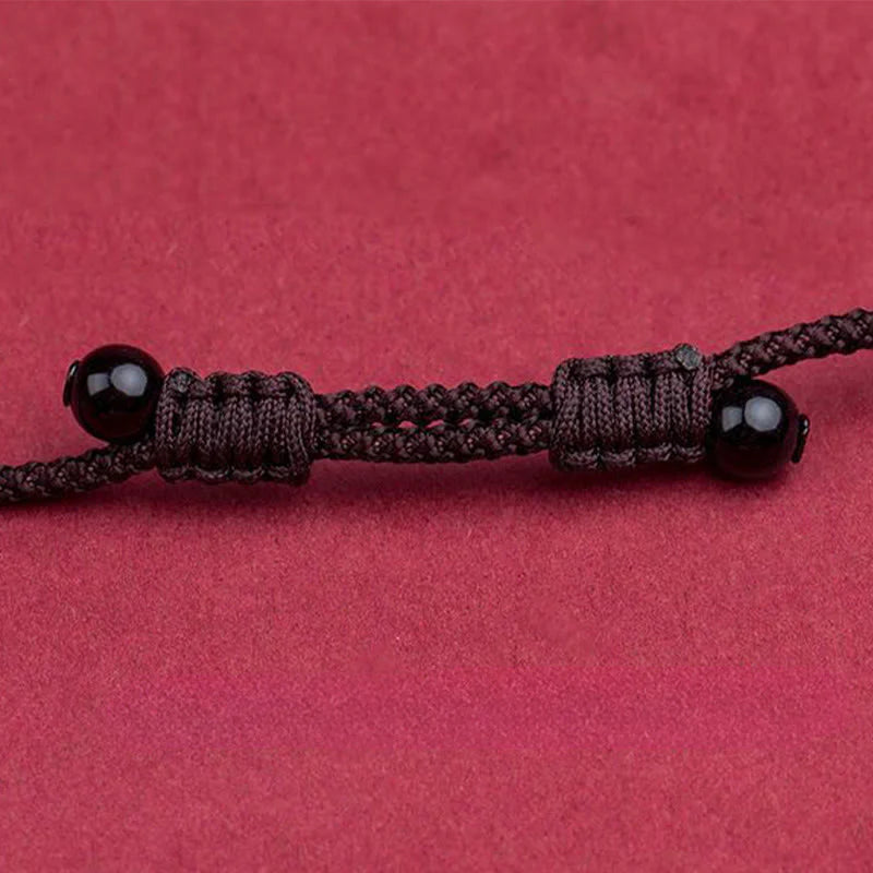 Buddha Stones Year Of The Horse Chinese Zodiac Engraved Design Cinnabar Blessing Rope Necklace Pendants