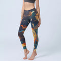 Buddha Stones Gorgeous Phoenix Cloud Mountain Pattern Print Gym Leggings Women's Yoga Pants