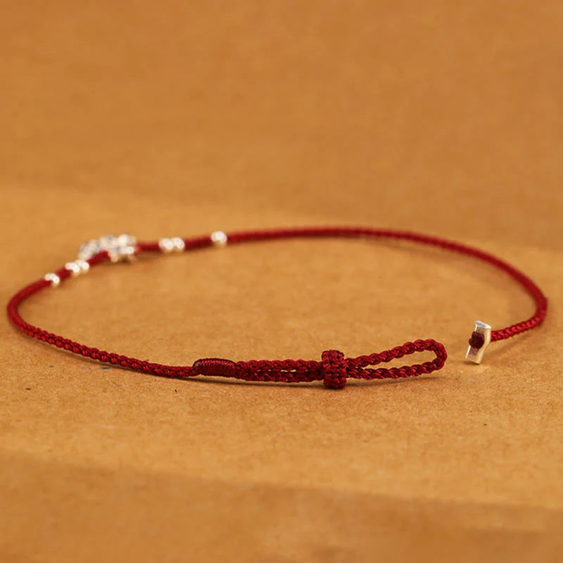 Buddha Stones Handcrafted 925 Sterling Silver Copper Coins Design Protection Strength Ultra-Thin Bracelet Anklet