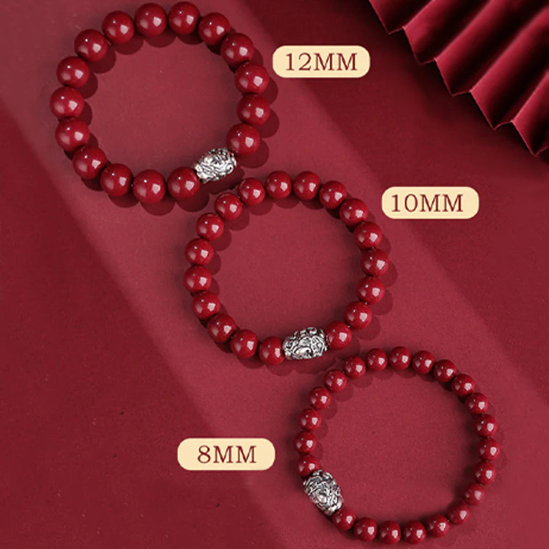Buddha Stones 999 Sterling Silver PiXiu Natural Cinnabar Wealth Luck Bracelet (Extra 30% Off | USE CODE: FS30)