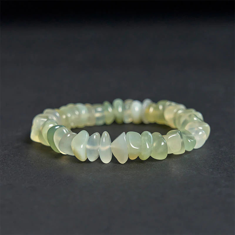 Buddha Stones Natural Peridot Irregular Blocks Peace Bracelet