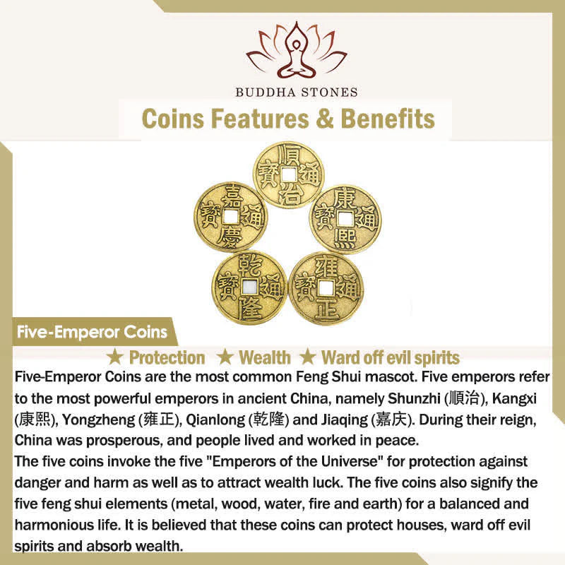 Feng Shui Bagua Map Five-Emperor Coins Gourd Balance Living Room Energy Map Mirror