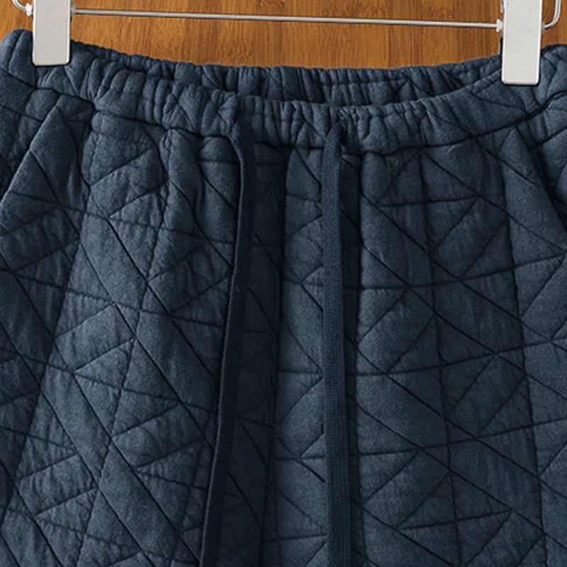 Buddha Stones Women's Fall Solid Color Drawstring Thermal Wide Leg Pants With Pockets