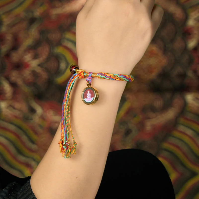 Buddha Stones Thangka Chinese Zodiac Natal Buddha Cinnabar Blessing String Bracelet