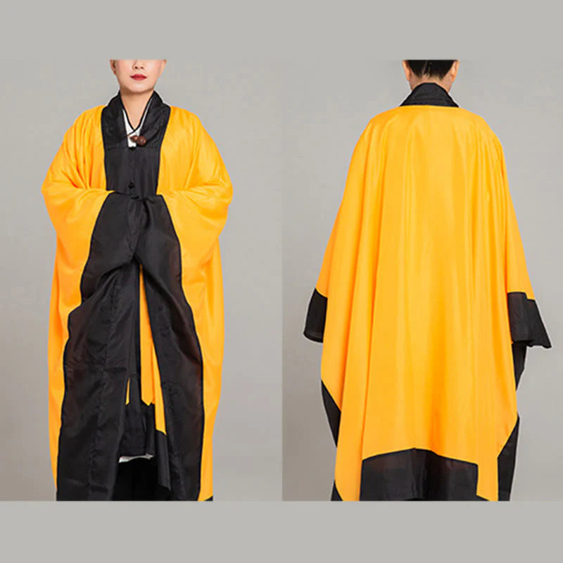 Buddha Stones Wudang Solid Color Long Wide Sleeve Unisex Taoist Robe Kimono For Qigong Tai Chi Ceremony