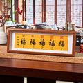 Buddha Stones Fu Character Five-Emperor Coins Lucky Fortune Photo Frame Ornament Home Decor