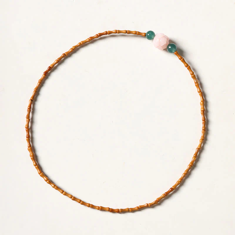 Buddha Stones Ultra-fine Olive Pit Lotus Inner Strength Double Circle Bracelet